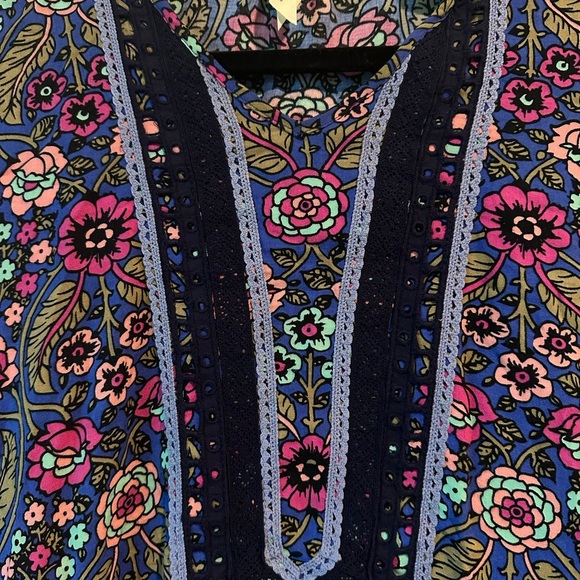 Matilda Jane Sz S Thoughts and Dreams Blue and Pink Floral Long Sleeve Dress - Picture 3 of 7